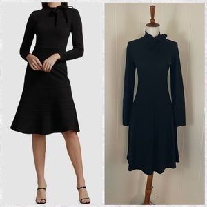 Teri Jon Black Long Sleeve Dress